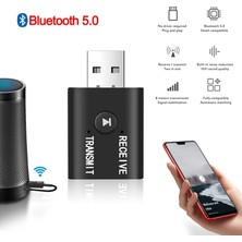 Ganbao 01 2 In 1 Kablosuz Bluetooth Alıcı Adaptörü Mini Bluetooth V5.0 + Edr Ses Alıcı Verici 3.5mm USB Aux Dongle Dizüstü Bilgisayar Için (Yurt Dışından)