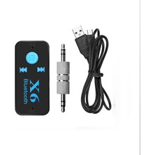 Ganbao Siyah Vaorlo Araba Bluetooth Ses Alıcısı 3 In 1 3.5mm Mini Kablosuz Bluetooth Aux Adaptörü Araç Verici Otomatik Müzik Alıcıları X6 (Yurt Dışından)