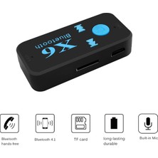 Ganbao Siyah Vaorlo Araba Bluetooth Ses Alıcısı 3 In 1 3.5mm Mini Kablosuz Bluetooth Aux Adaptörü Araç Verici Otomatik Müzik Alıcıları X6 (Yurt Dışından)