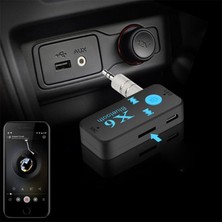 Ganbao Siyah Vaorlo Araba Bluetooth Ses Alıcısı 3 In 1 3.5mm Mini Kablosuz Bluetooth Aux Adaptörü Araç Verici Otomatik Müzik Alıcıları X6 (Yurt Dışından)