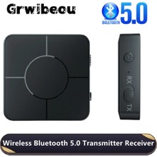 Ganbao Siyah Bluetooth 5.0 Verici Alıcı Kablosuz Bluetooth 5.0 Ses Müzik Stereo Adaptörü Rca 3.5 mm Aux Jakı Pc Hoparlör Tv Araba (Yurt Dışından)