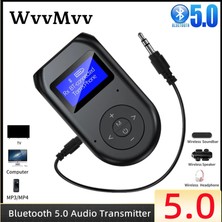 Ganbao Bt-11 Bluetooth 5.0 Kablosuz Av Alıcısı-Vericisi Alıcı 3.5mm Jack Aux Kablosuz Ses Adaptörü LCD Ekran Tv Hoparlörü Için Mikrofon ile Araba Stereo (Yurt Dışından)