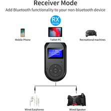 Ganbao Bt-11 Bluetooth 5.0 Kablosuz Av Alıcısı-Vericisi Alıcı 3.5mm Jack Aux Kablosuz Ses Adaptörü LCD Ekran Tv Hoparlörü Için Mikrofon ile Araba Stereo (Yurt Dışından)