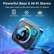 Ganbao Siyah Joyroom Bluetooth 5.3fm/aux Bluetooth Araç Adaptörü Araç Şarj Cihazı Bas Güçlendirme 3 Port Pdqc 3.0 Fm Bluetooth Araç Vericisi (Yurt Dışından)