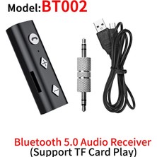 Ganbao BT002TF Yaka Bluetooth 5.0 Alıcı 3.5mm Aux Tf Kart Jakı Kablosuz Ses Adaptörü Pc Için Mic ile Dizüstü Bilgisayar Hoparlörü Kulaklık Çok Noktalı (Yurt Dışından)