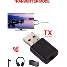 Ganbao Siyah Grwibeou 2 In1 USB Bluetooth 5.0 Adaptör Verici Kablosuz Bluetooth Alıcı Adaptörü Bilgisayar Tv Dizüstü Hoparlör Kulaklık (Yurt Dışından)