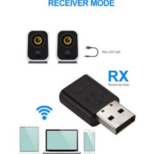 Ganbao Siyah Grwibeou 2 In1 USB Bluetooth 5.0 Adaptör Verici Kablosuz Bluetooth Alıcı Adaptörü Bilgisayar Tv Dizüstü Hoparlör Kulaklık (Yurt Dışından)