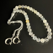 Beyaz Topaz 8mm 33LÜK Doğal Taş Tesbih