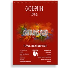 Bordo Sanat Cobain 1986 Canvas Pad Tuval Bezi Defteri Akrilik Yağlıboya Guaj Defteri 300GR