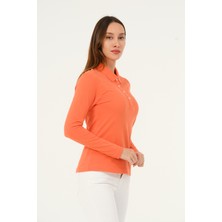 Msw Mswkadın Regular Fit Coral Uzun Kollu Polo