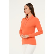 Msw Mswkadın Regular Fit Coral Uzun Kollu Polo