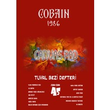 Bordo Sanat Cobain 1986 Canvas Pad Tuval Bezi Defteri Akrilik Yağlıboya Guaj Defteri 300GR