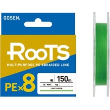 Gosen X8 Roots Pe 8 Örgü Spin Ip Misina 150MT Açık Yeşil