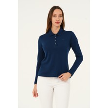 Msw Mswkadın Regular Fit Marin Uzun Kollu Polo
