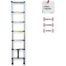 Endokon 200 cm. - 7 Basamaklı Teleskobik / Teleskopik Alüminyum Merdiven