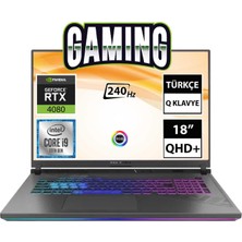 Asus Rog Strix G18 G814JZ-N6023A3 I9-13980HX 32GB 1tbssd+1tbssd RTX4080 18" Qhd+ Freedos Taşınabilir Bilgisayar