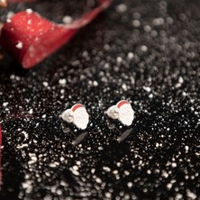 Dkmn Silver 925 Ayar Gümüş Mineli Kardan Adam Küpe