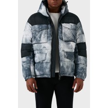 Armani Exchange Desenli Kapüşonlu Dolgulu Şişme Mont Erkek Mont 6RZK30 Znkrz 21CS
