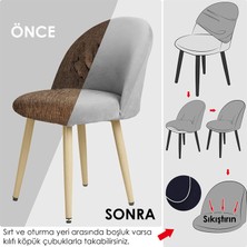riselerhome Riselerhome Kadife Sandalye Kılıfı Retro Oval Sandalye Örtüsü Sandalye Koruma Tekli