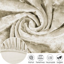 riselerhome Riselerhome Kadife Sandalye Kılıfı Retro Oval Sandalye Örtüsü Sandalye Koruma Tekli