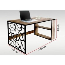 tmytedarikyapı Kumsal Saç Desenli 2 Raflı Çalışma Masası 69*120*50 (Ceviz)