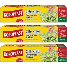 Koroplast Çift Kilitli Dondurucu Torbası Orta Boy 17 x 18 cm 12 Li x 3 Paket