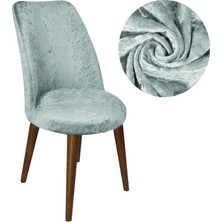 riselerhome Riselerhome Kadife Sandalye Kılıfı Retro Oval Sandalye Örtüsü Sandalye Koruma Tekli