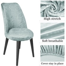 riselerhome Riselerhome Kadife Sandalye Kılıfı Retro Oval Sandalye Örtüsü Sandalye Koruma Tekli