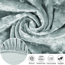 riselerhome Riselerhome Kadife Sandalye Kılıfı Retro Oval Sandalye Örtüsü Sandalye Koruma Tekli