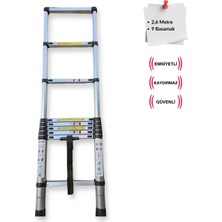 Endokon 260 cm. - 9 Basamaklı Teleskobik / Teleskopik Alüminyum Merdiven