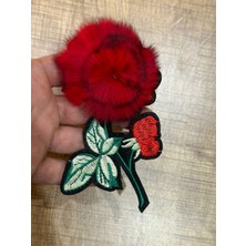 Gönülden Tasarım 14 x 8 cm Ütü Ile Yapışan Ponponlu Çiçek Gül Arma Dikiş Aksesuarı