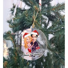 Bk Gift Kişiye Özel Karikatür Tasarımlı Şeffaf Pleksi Yılbaşı Ağaç Süsü- 3, Yeni Yıl Hediyesi, Resimli Ağaç Süsü