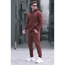 Madmext Acı Kahve Kapşonlu Basic Eşofman Takımı 5905