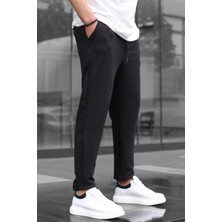Madmext Siyah Basic Waffle Kumaş Erkek Pantolon 6509