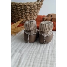 Babywom Çoraplı Organik Deri Bebek Botu