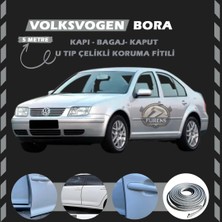 STS Oto Aksesuar Volksvogen Bora Oto Araç Kapı Koruma Fitili 5metre Parlak Gri Renk