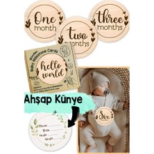 Ceo Design Özel Kutulu Ahşap Ingilizce Aylık Bebek Fotoğraf Kartları Jungle Wooden Baby Milestones