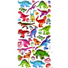 Limmy Sticker Kabartmalı Stiker Defter, Planlayıcı Etiket (LIMLRA-028) - 17X9 cm - Renkli Dinazorlar