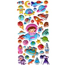 Limmy Sticker Kabartmalı Stiker Defter, Planlayıcı Etiket (LIMLRA-031) - 17X9 cm - Astranot Kız Uzay