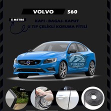 STS Oto Aksesuar Volvo S60 Oto Araç Kapı Koruma Fitili 5metre Parlak Siyah Renk