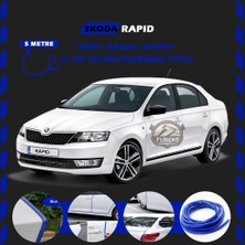 Skoda Rapid Oto Araç Kapı Koruma Fitili 5metre Parlak Mavi Renk