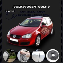 STS Oto Aksesuar Volksvogen Golf 5 Oto Araç Kapı Koruma Fitili 5metre Parlak Siyah Renk