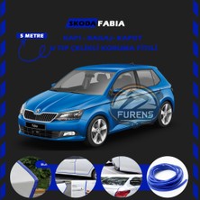 STS Oto Aksesuar Skoda Fabia Oto Araç Kapı Koruma Fitili 5metre Parlak Mavi Renk