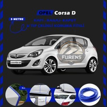 Opel Corsa D Oto Araç Kapı Koruma Fitili 5metre Parlak Mavi Renk