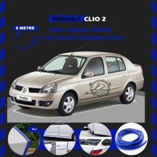 Renault Clio 2 Oto Araç Kapı Koruma Fitili 5metre Parlak Mavi Renk
