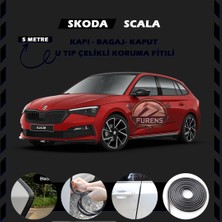 STS Oto Aksesuar Skoda Scala Oto Araç Kapı Koruma Fitili 5metre Parlak Siyah Renk