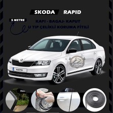 STS Oto Aksesuar Skoda Rapid Oto Araç Kapı Koruma Fitili 5metre Parlak Siyah Renk