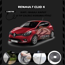 STS Oto Aksesuar Renault Clio 4 Oto Araç Kapı Koruma Fitili 5metre Parlak Siyah Renk