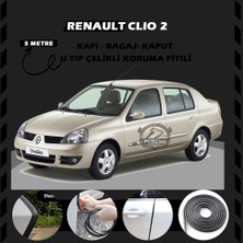 STS Oto Aksesuar Renault Clio 2 Oto Araç Kapı Koruma Fitili 5metre Parlak Siyah Renk