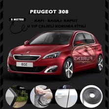 STS Oto Aksesuar Peugeot 308 Oto Araç Kapı Koruma Fitili 5metre Parlak Siyah Renk